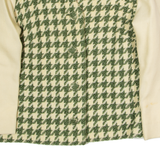 Womens Blazer Jacket Green Knit Wool 90s Houndstooth XL