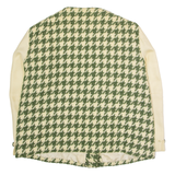 Womens Blazer Jacket Green Knit Wool 90s Houndstooth XL
