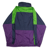 SPEEDWAY Mens Rain Jacket Blue 90s Hooded L