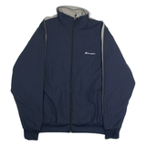 CHAMPION Mens Windbreaker Jacket Blue Colourblock XL