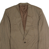 BOSS Mens Blazer Jacket Brown Wool Check L