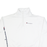 CHAMPION Cropped Womens Sweatshirt White 1/4 Zip XS