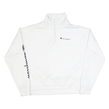 CHAMPION Cropped Womens Sweatshirt White 1/4 Zip XS