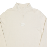 FILA Womens Sweatshirt Beige 1/4 Zip M