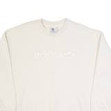 ADIDAS Womens Sweatshirt Beige UK 12