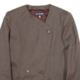 J.H.FARNELL Womens Blazer Coat Brown Wool Striped M