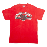 GILDAN Brooke Point Black Hawks Mens T-Shirt Red M