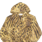 RITA NAZZARI Cheetah Womens Parka Coat Brown Hooded L