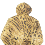 RITA NAZZARI Cheetah Womens Parka Coat Brown Hooded L