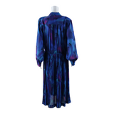 SCHRADER Womens A-Line Dress Blue Long Sleeve Long UK 14
