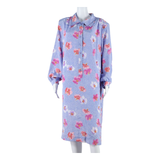 SCHRADER Womens Shift Dress Purple Floral Long Sleeve Midi UK 14