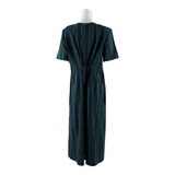 KATHIE LEE Womens A-Line Dress Green Check Short Sleeve Long L