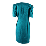 MS CLAUS Womens Wrap Dress Blue Short Sleeve Midi UK 8
