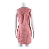 Womens Day Dress Red Houndstooth Sleeveless Knee Length S