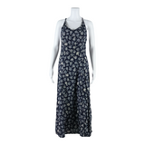 MAGGIE LAWRENCE Womens Day Dress Blue Floral Sleeveless Long UK 10