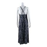 MAGGIE LAWRENCE Womens Day Dress Blue Floral Sleeveless Long UK 10