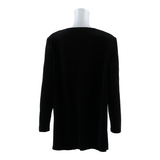 DAN HOWARD Maternity Womens Shift Dress Black Velvet Long Sleeve Short M