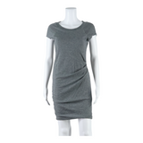 PINKO Womens Bodycon Dress Grey Wool Short Sleeve Knee Length S