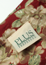 PLUS PREFERRED Womens A-Line Dress Maroon Floral Short Sleeve Midi 4XL