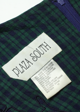 PLAZA SOUTH Womens Pencil Dress Green Check Short Sleeve Midi UK 14