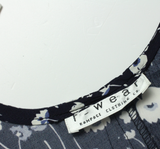 R-WEAR Womens Day Dress Blue Floral Short Sleeve Long M