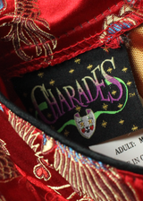 CHARADES Eastern Inspired Dragon Womens Pencil Dress Red Crazy Pattern Midi M