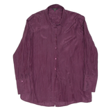 MASSIMO DUTTI Womens Plain Shirt Purple Long Sleeve M