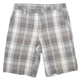 DICKIES Mens Workwear Shorts Grey Check L W36