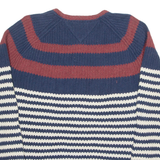 TOMMY HILFIGER Mens Patterned Jumper Blue Striped Cable Knit M