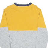 TOMMY HILFIGER Mens Jumper Yellow Crew Neck Tight Knit L