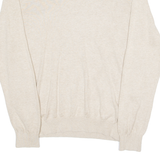 TOMMY HILFIGER Mens Jumper Beige V-Neck Tight Knit M