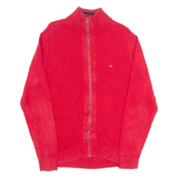 TOMMY HILFIGER Mens Jumper Red High Neck Tight Knit M