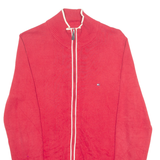 TOMMY HILFIGER Mens Jumper Red High Neck Tight Knit S