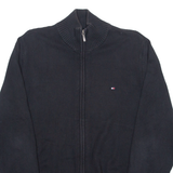 TOMMY HILFIGER Mens Jumper Black High Neck Tight Knit M