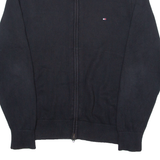 TOMMY HILFIGER Mens Jumper Black High Neck Tight Knit M