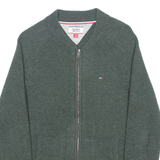 TOMMY HILFIGER Mens Jumper Green Chunky Knit S