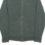 TOMMY HILFIGER Mens Jumper Green Chunky Knit S