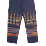 Geometric Patterned Womens Trousers Blue Regular Straight W26 L27