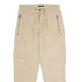 MARC O'POLO Cuffed Mens Trousers Beige Regular Tapered W28 L28