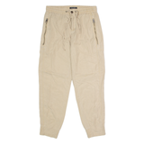 MARC O'POLO Cuffed Mens Trousers Beige Regular Tapered W28 L28
