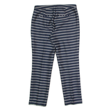 ZARA Striped Womens Trousers Blue Regular Tapered W30 L26