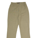 OUTRAGE Houndstooth Check Womens Trousers Beige Straight 90s W26 L30