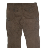 QUECHUA Cargo Mens Canvas Trousers Brown Regular Straight W46 L34