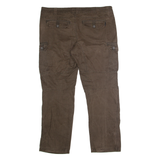 QUECHUA Cargo Mens Canvas Trousers Brown Regular Straight W46 L34