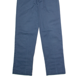 DICKIES X Rework Fizzen Workwear Womens Twill Trousers Blue Straight W26 L30