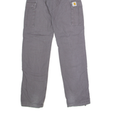 CARHARTT WIP Aviation Mens Canvas Trousers Grey Regular Straight W27 L32