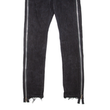 VALELIVES Zippers Mens Jeans Black Slim Straight W32 L34