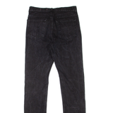 VALELIVES Zippers Mens Jeans Black Slim Straight W32 L34