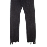 VALELIVES Zippers Mens Jeans Black Slim Straight W32 L34