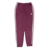 ADIDAS Womens Joggers Maroon Tapered UK 10 W25 L28